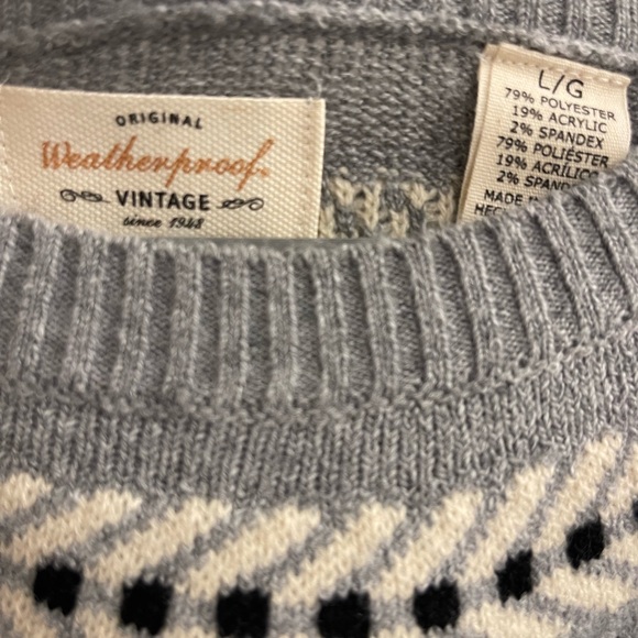 Weatherproof Vintage Gray Sweater with Pattern - Picture 3 of 5